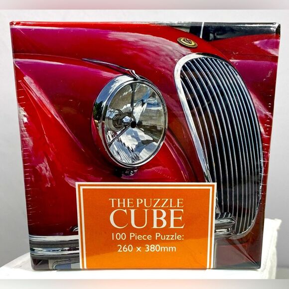 Puzzle Cube 100 pc Red Classic Car Robert Frederick Ltd NIB - Picture 1 of 4